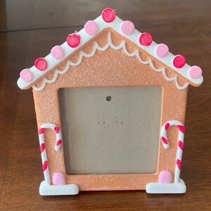 Gingerbread House Picture Frame - White , Red and Pink